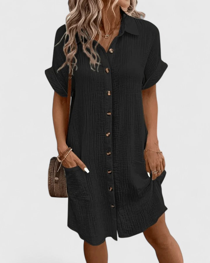 Marlowe | Button-Down Shirt Dress with Pockets