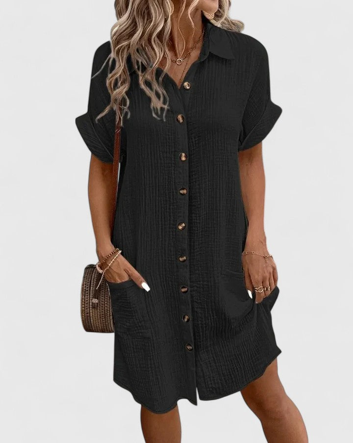 Marlowe | Button-Down Shirt Dress with Pockets