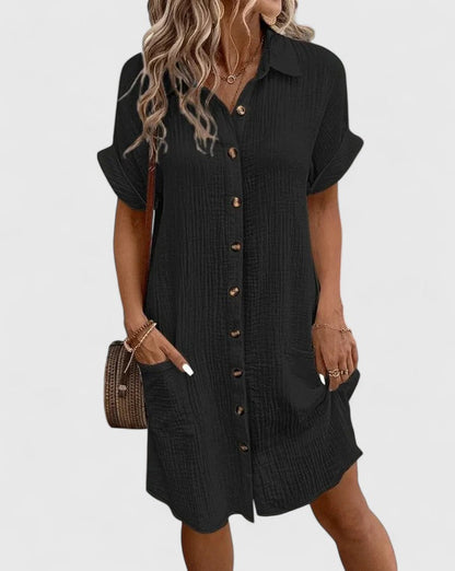 Marlowe | Button-Down Shirt Dress with Pockets