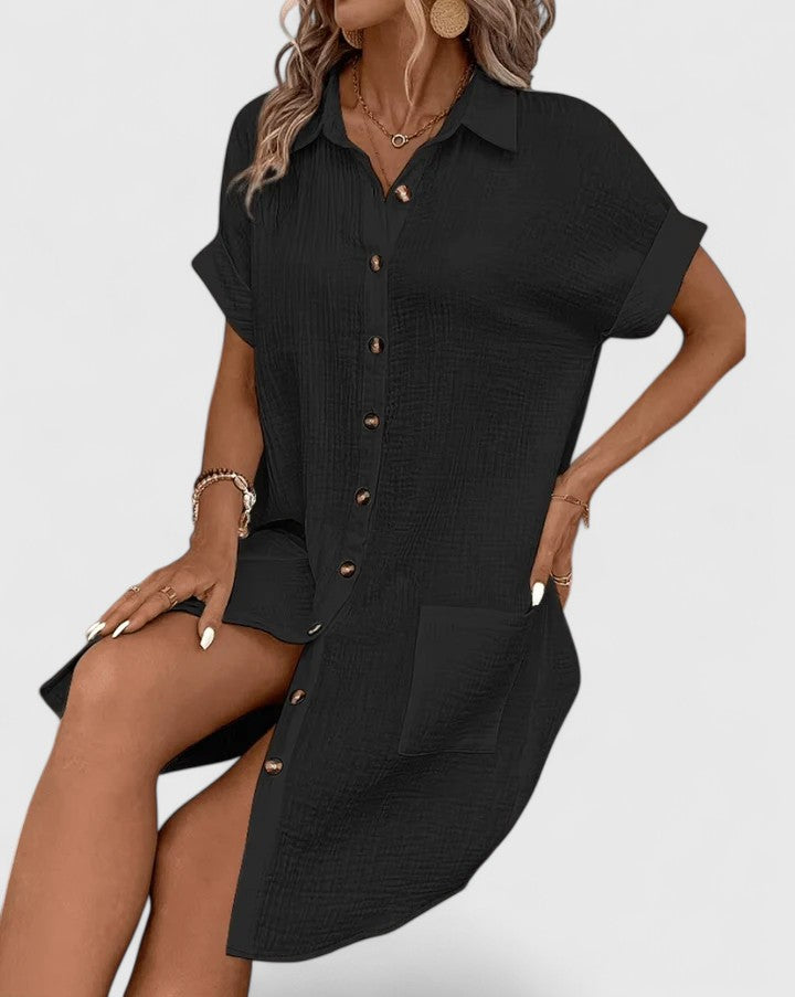 Marlowe | Button-Down Shirt Dress with Pockets