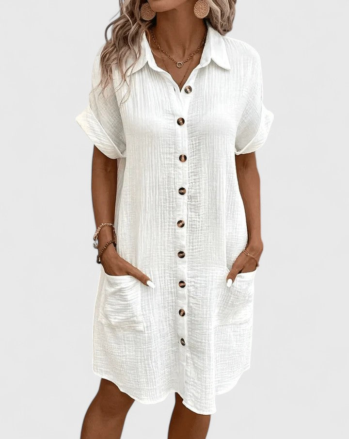Marlowe | Button-Down Shirt Dress with Pockets