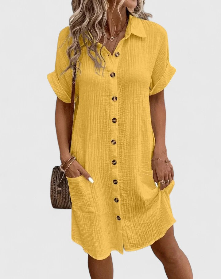 Marlowe | Button-Down Shirt Dress with Pockets