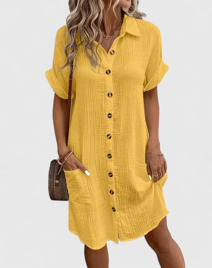 Marlowe | Button-Down Shirt Dress with Pockets
