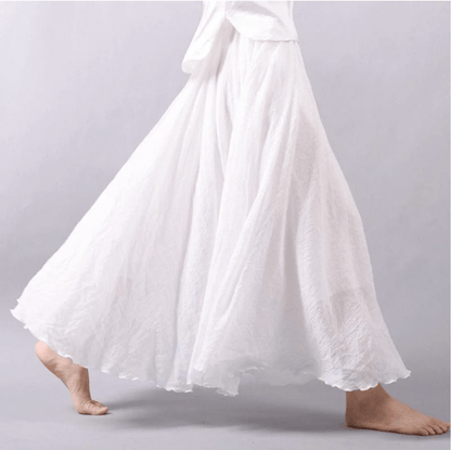 Maxi skirt showing full-circle sweep
