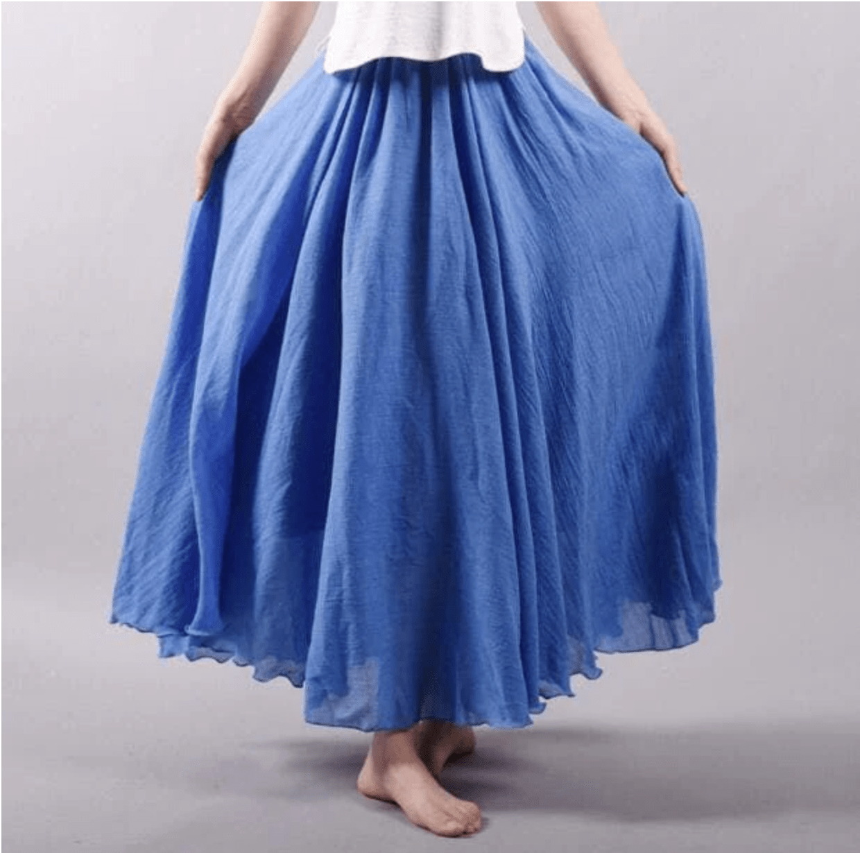 Circle skirt showing scalloped hem detail