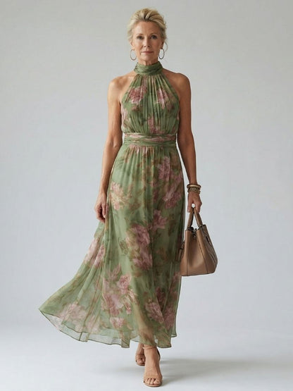 Coraline | Floral Halter Midi Dress