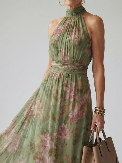 Coraline | Floral Halter Midi Dress