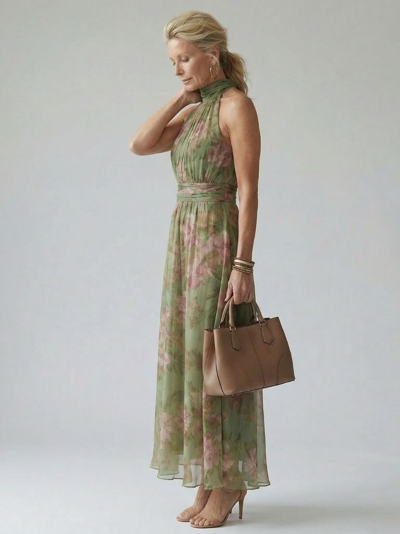 Coraline | Floral Halter Midi Dress
