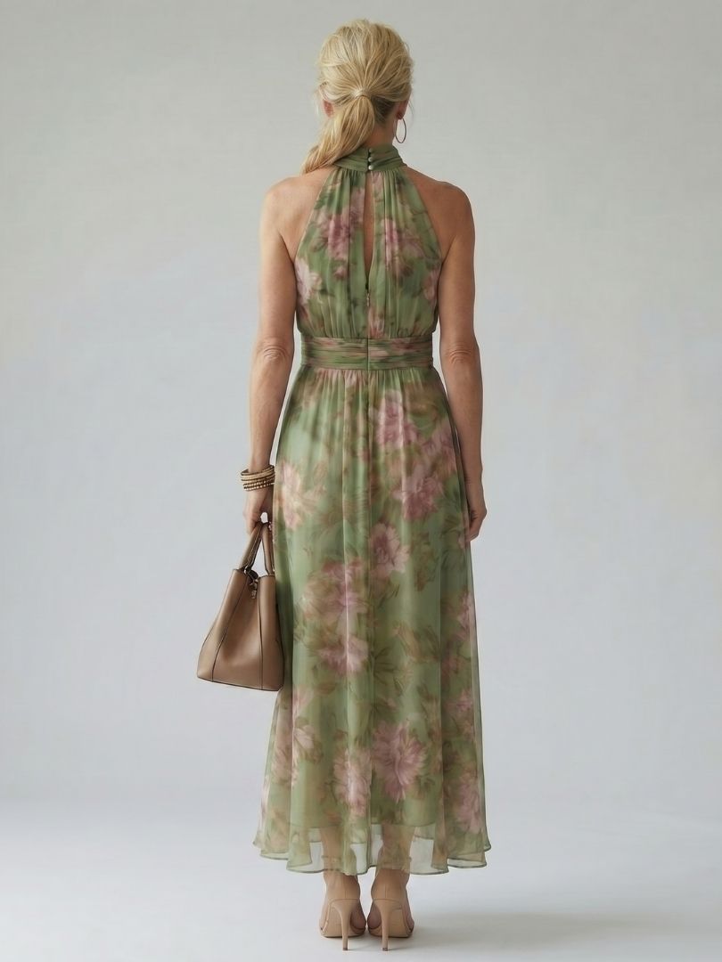 Coraline | Floral Halter Midi Dress