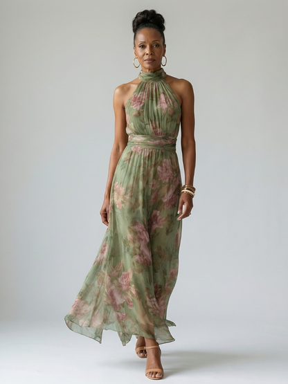Coraline | Floral Halter Midi Dress