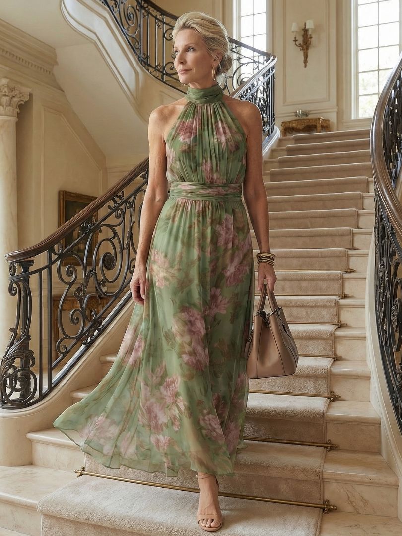Coraline | Floral Halter Midi Dress