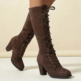 Tall lace-up riding boots for women