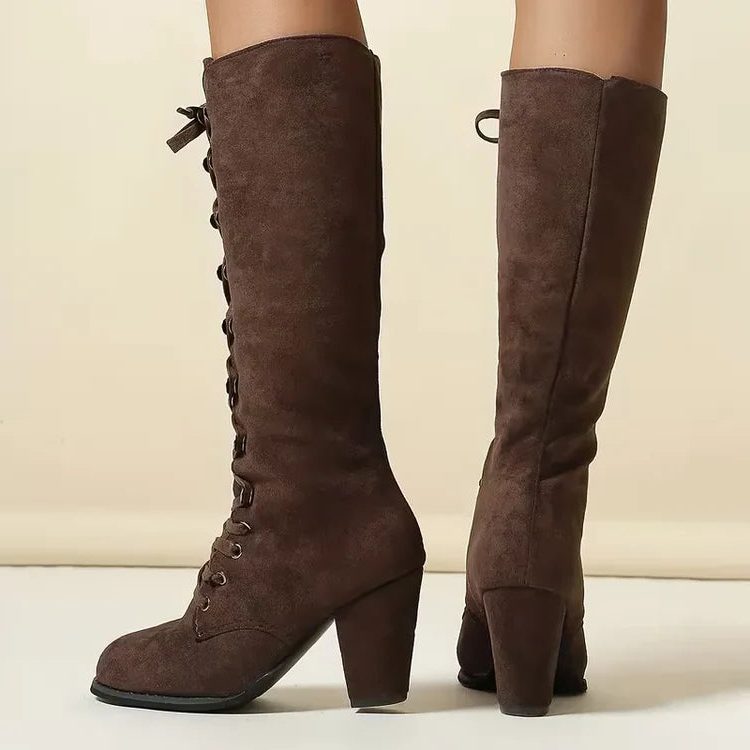 Tall lace-up riding boots for women view 3