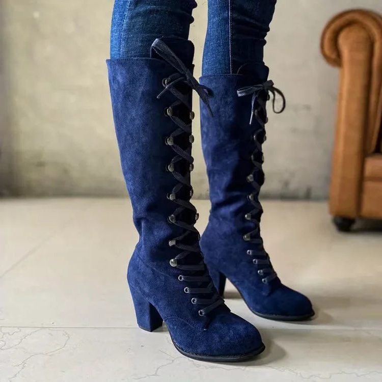 Tall lace-up riding boots for women view 6