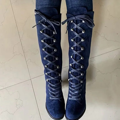 Tall lace-up riding boots for women view 7