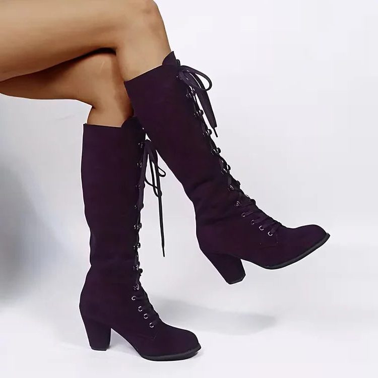 Tall lace-up riding boots for women view 9