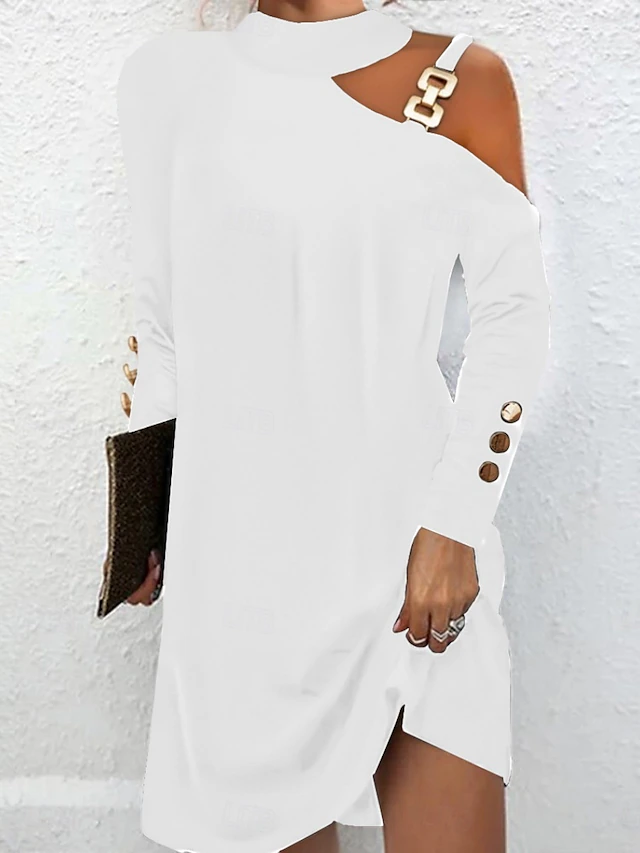 Undine cold-shoulder knit mini dress, view 3