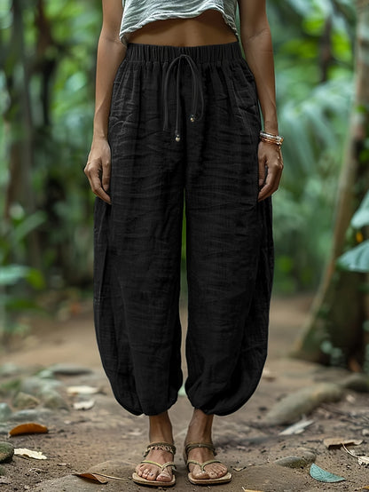Relaxed lantern trousers in navy blue colourway