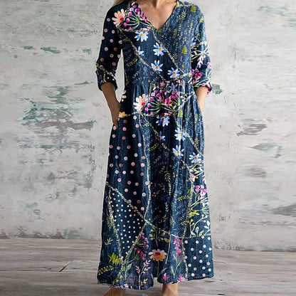 Kristen | Patchwork Floral Summer Maxi Dress