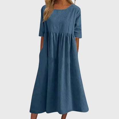 Kenna | Casual Midi Summer Dress with Pockets