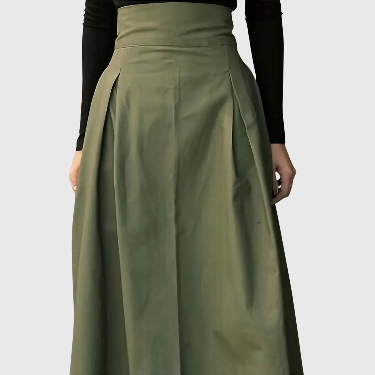 Vivian | Elegant A-Line Midi Skirt With Belt