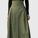 Vivian | Elegant A-Line Midi Skirt With Belt