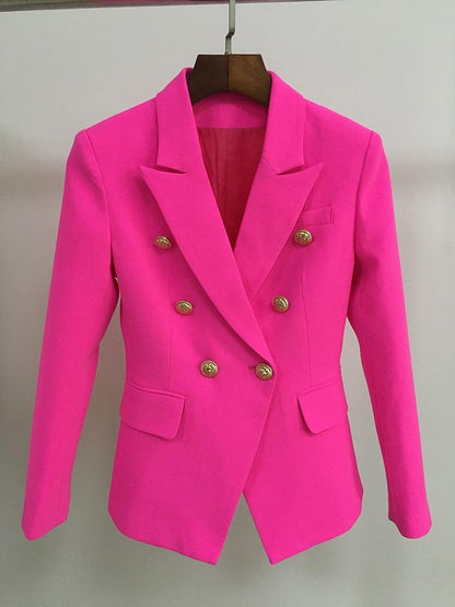 Double-breasted blazer showing sleeve detail