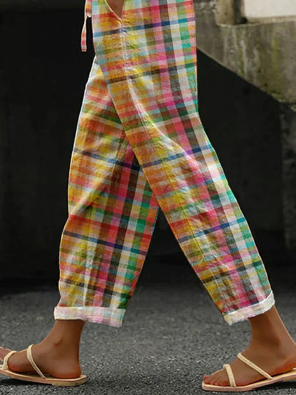 Audrey | Casual Checkered Tapered Trousers