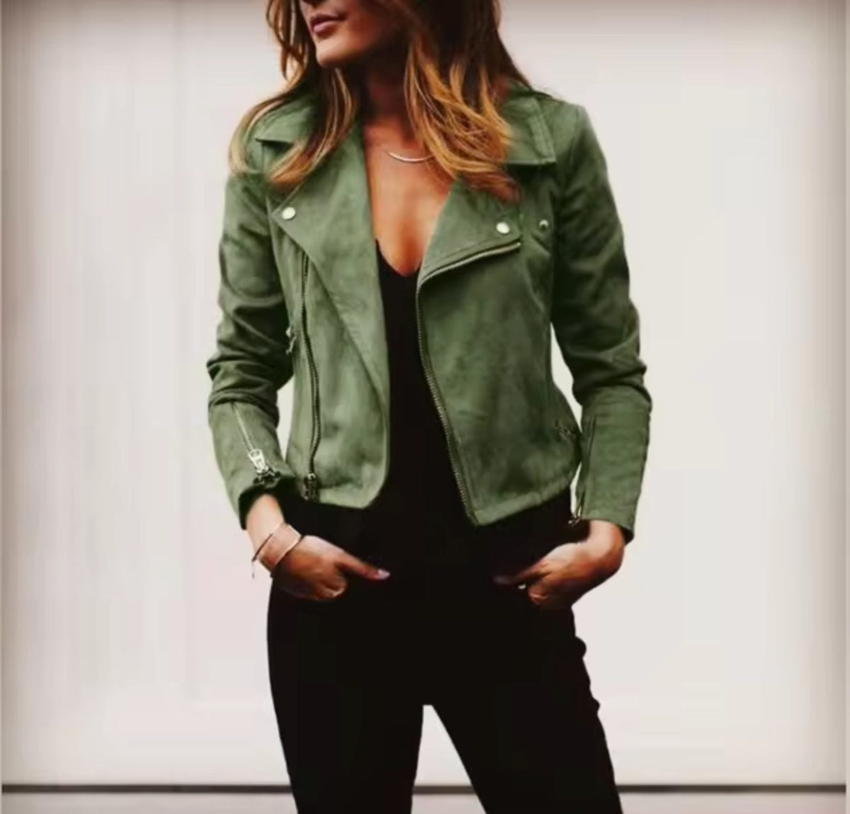 Cropped lapel-collar jacket for women view 4