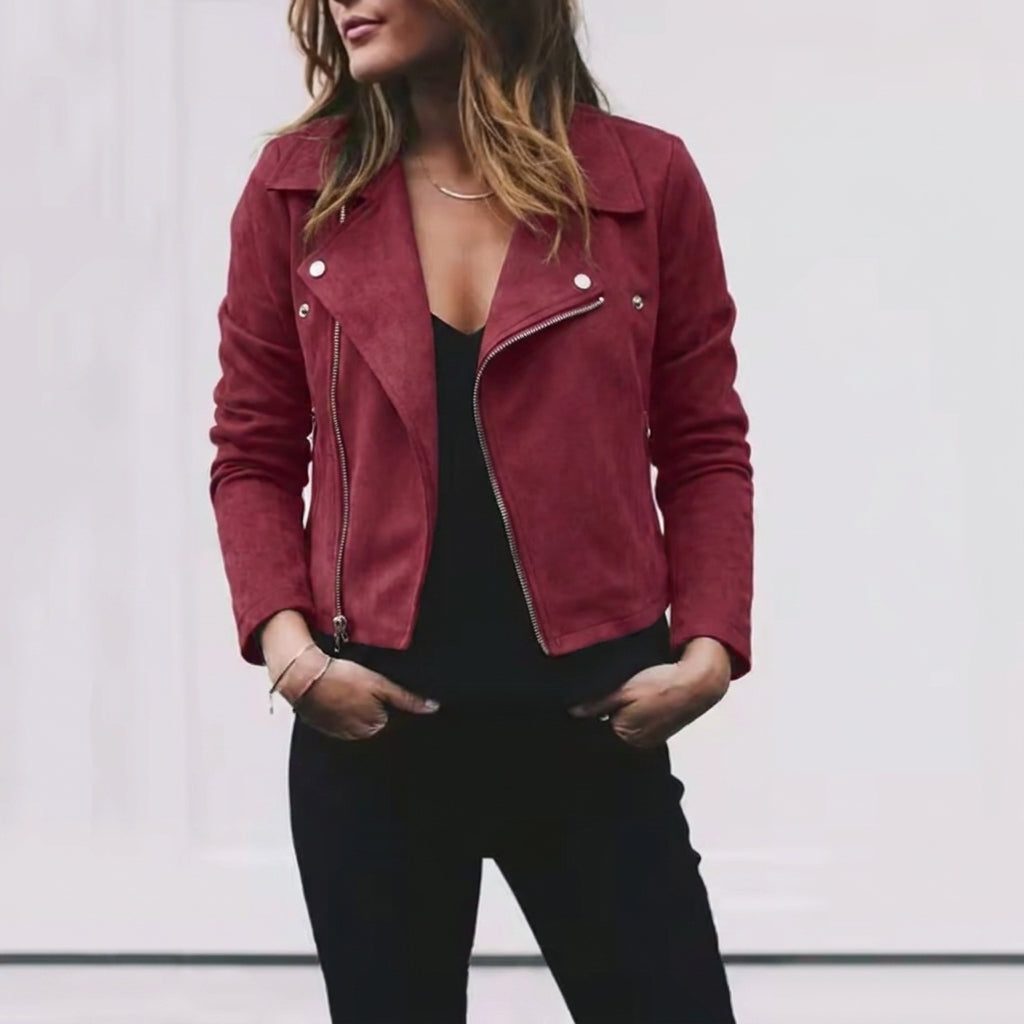 Cropped lapel-collar jacket for women view 5