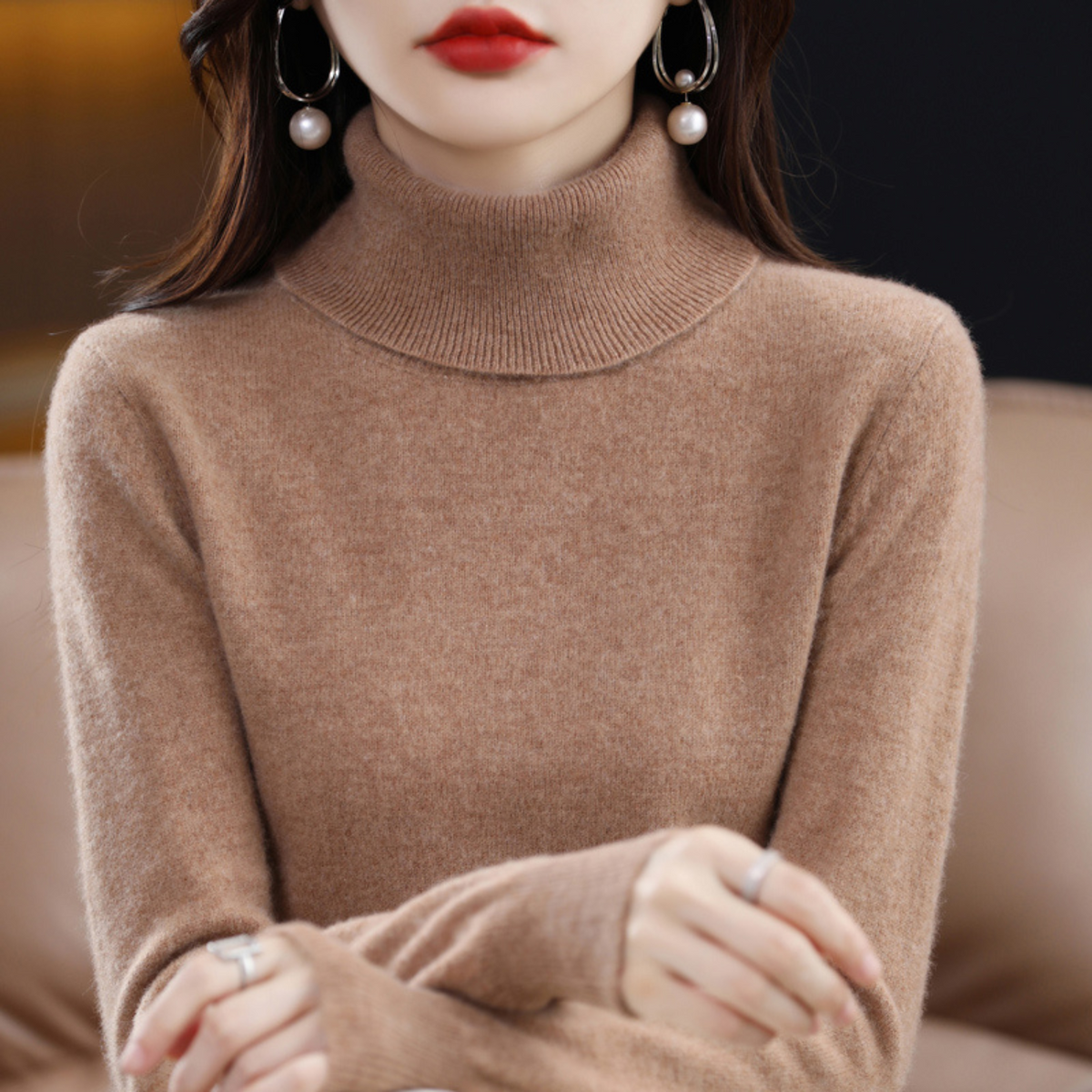 Viveca women's slim turtleneck sweater