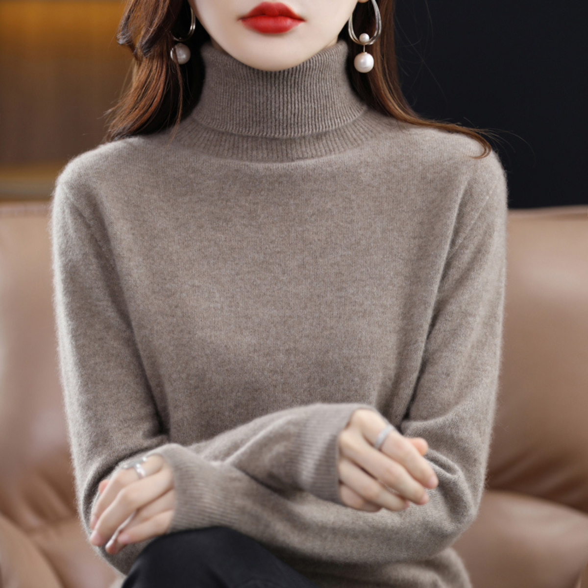 Viveca women's slim turtleneck sweater