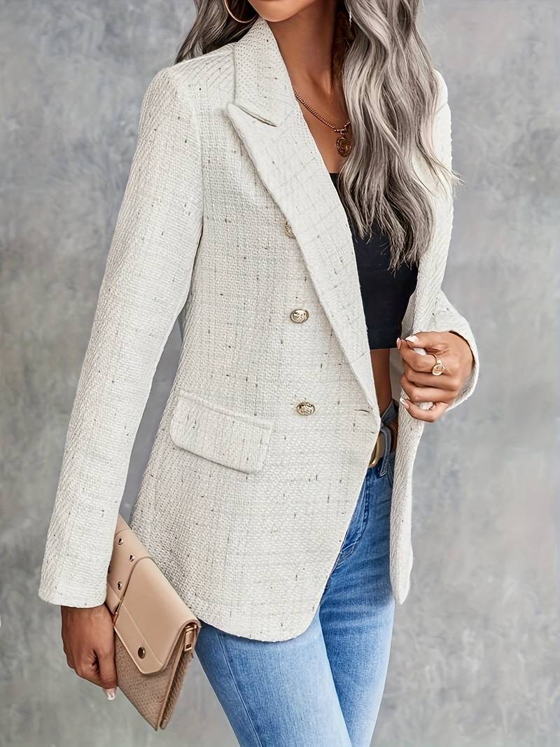 Isaura women's structured tweed button blazer