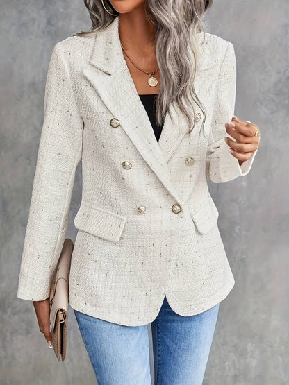 Isaura women's structured tweed button blazer