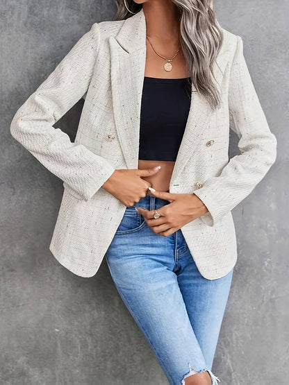 Isaura women's structured tweed button blazer