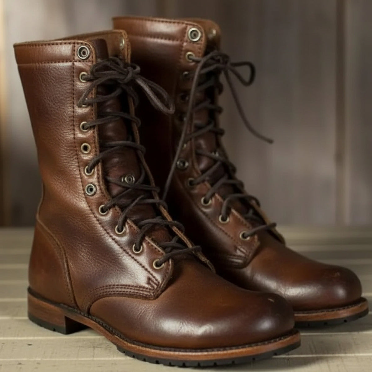 Lace-up mid-calf boots for women