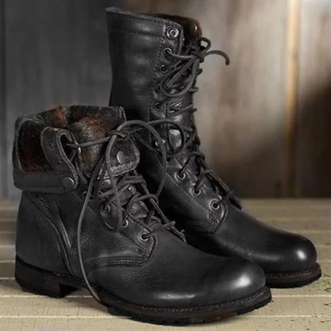 Lace-up mid-calf boots for women view 2