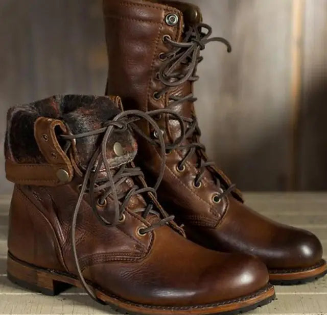 Lace-up mid-calf boots for women view 3
