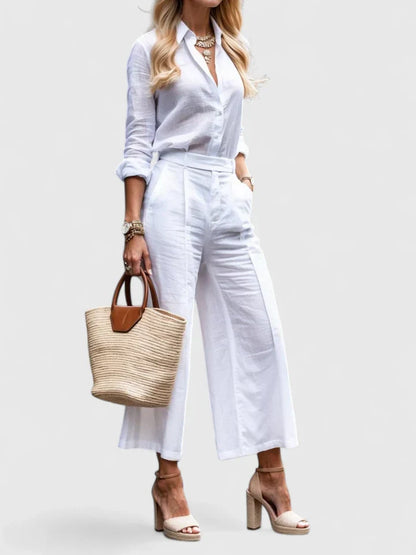 Inès | Sleeveless Tank & Wide Leg Pants Set
