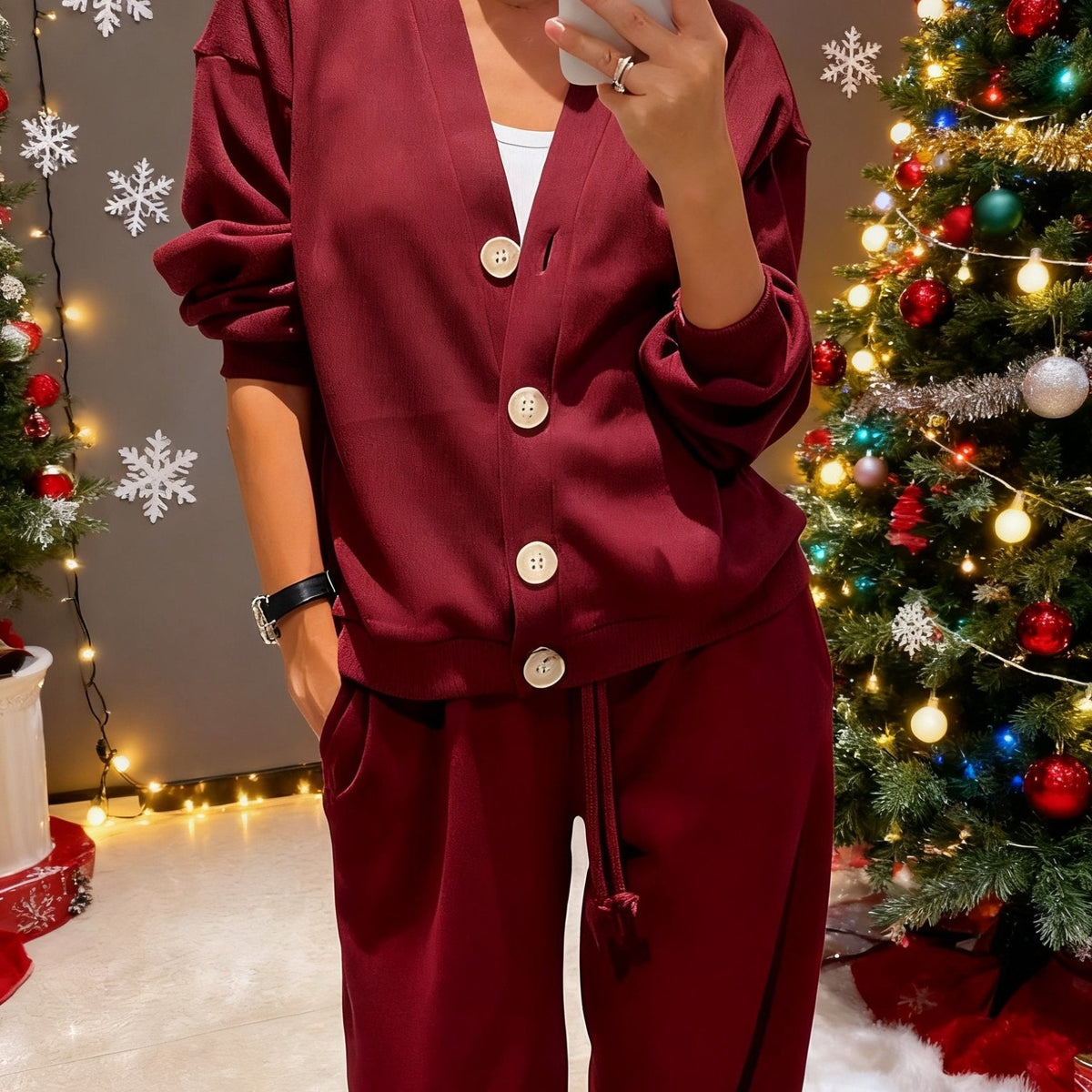 Corenne | Soft Button-Front Jacket and Pants Set