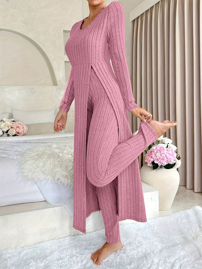 Sabreen women's ribbed two-piece lounge set