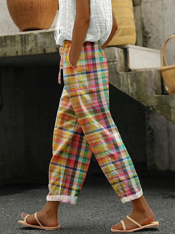 Audrey | Casual Checkered Tapered Trousers