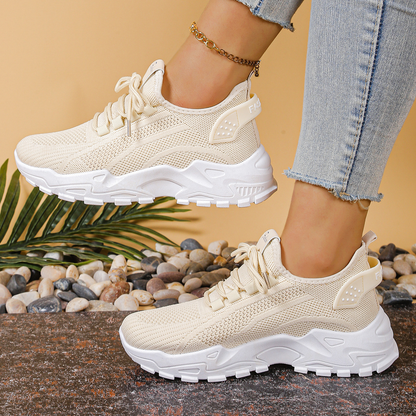 Edna chunky sole lace-up mesh sneakers, side view