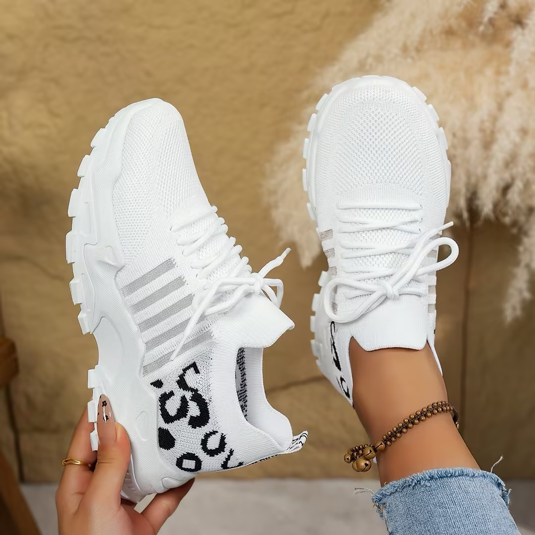 Chunky sole lace-up mesh sneakers, detail view