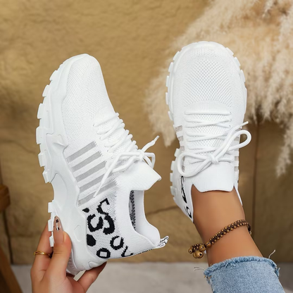 Chunky sole lace-up mesh sneakers, detail view