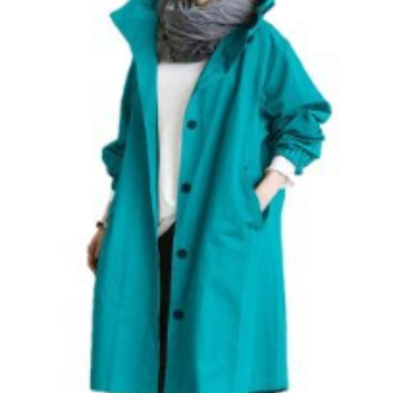 Hooded relaxed trench coat for women view 3