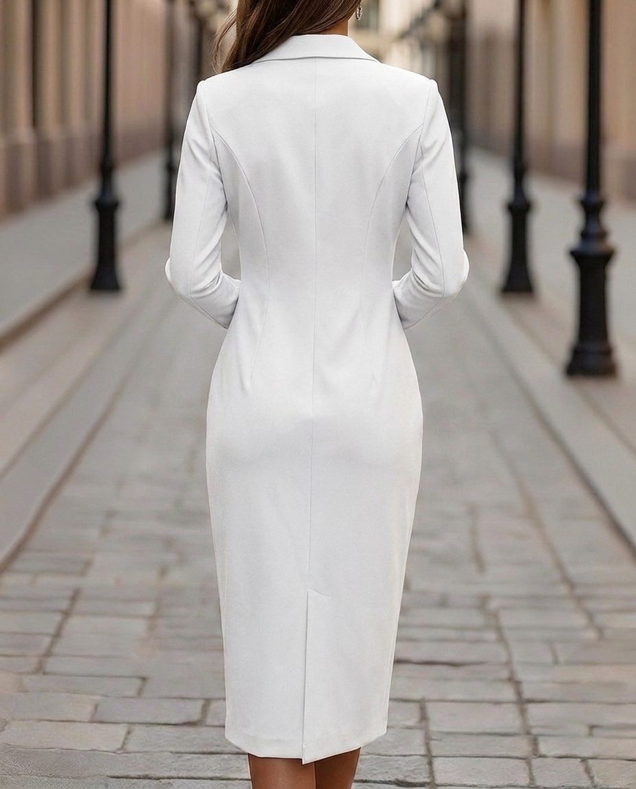 Double-breasted blazer midi dress, view 2