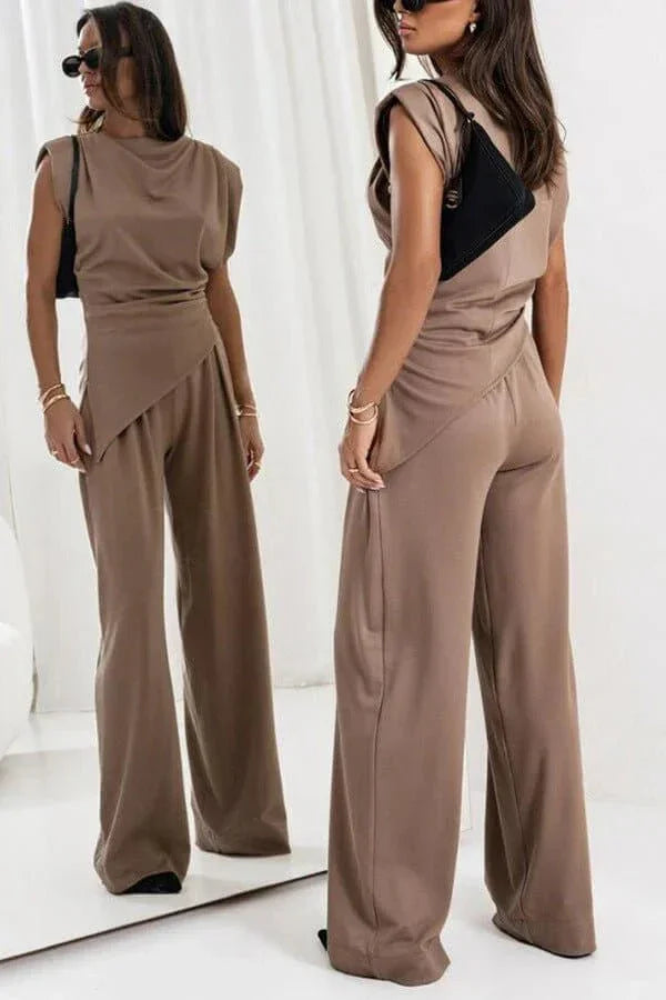 Elegant two-piece wide-leg pants set