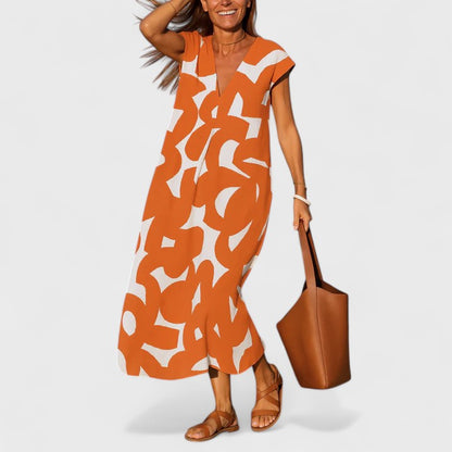 Arden | Summer Midi Dress V Neck Flowing