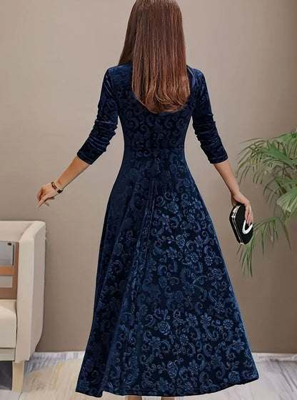 Square neck midi party dress, view 8